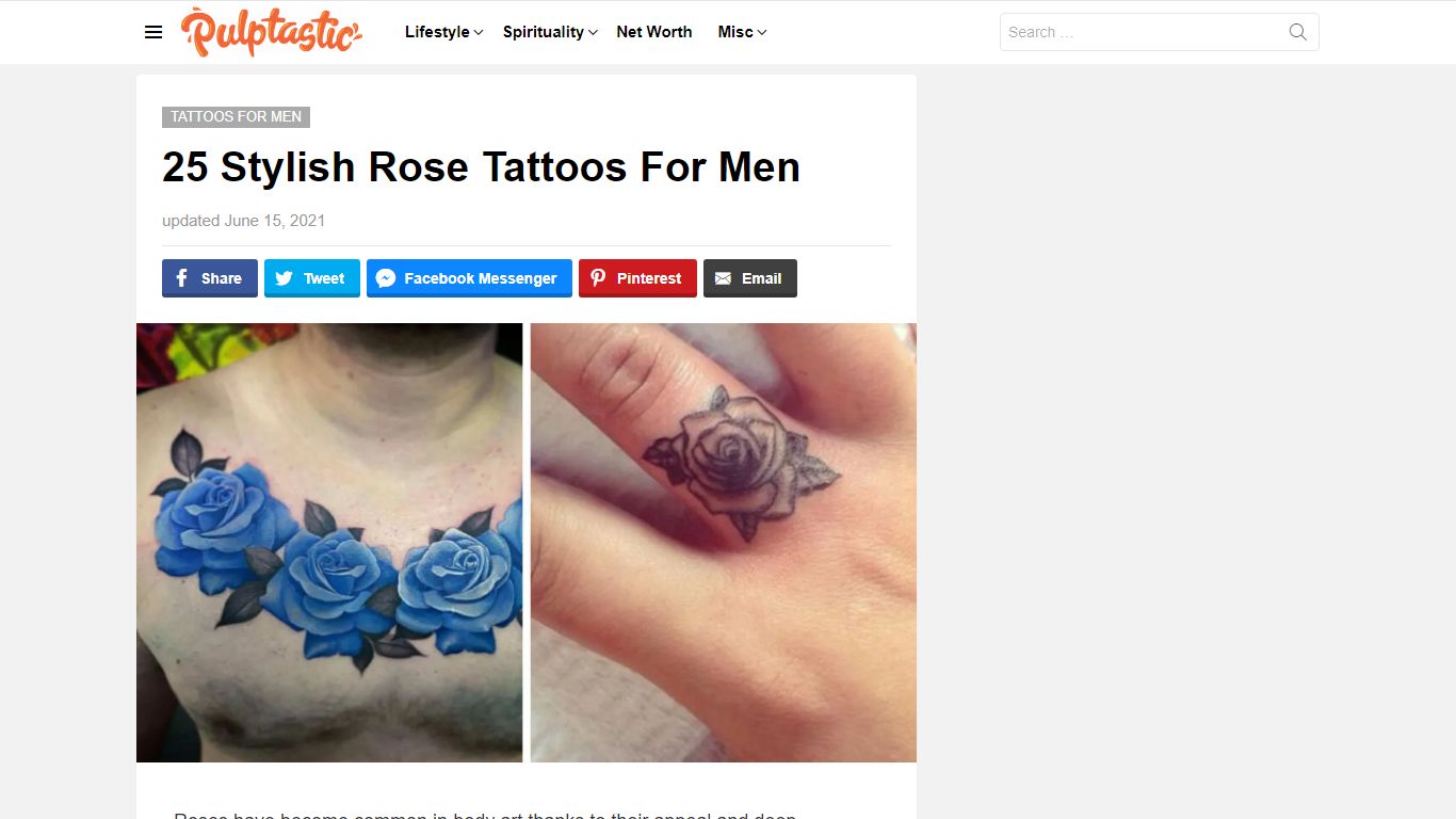 25 Stylish Rose Tattoos For Men - Pulptastic